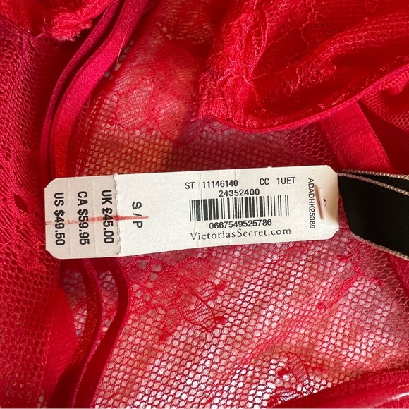 NWT New Victorias Secret Sexy Long Line V Neck Red Corset Bra Bralette sz small - Picture 5 of 6